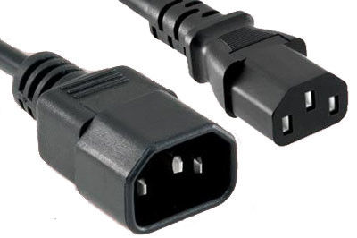 Bâti noir C14 de panneau du CEI au câble 1.5mm2 10A 250V de courant alternatif C13